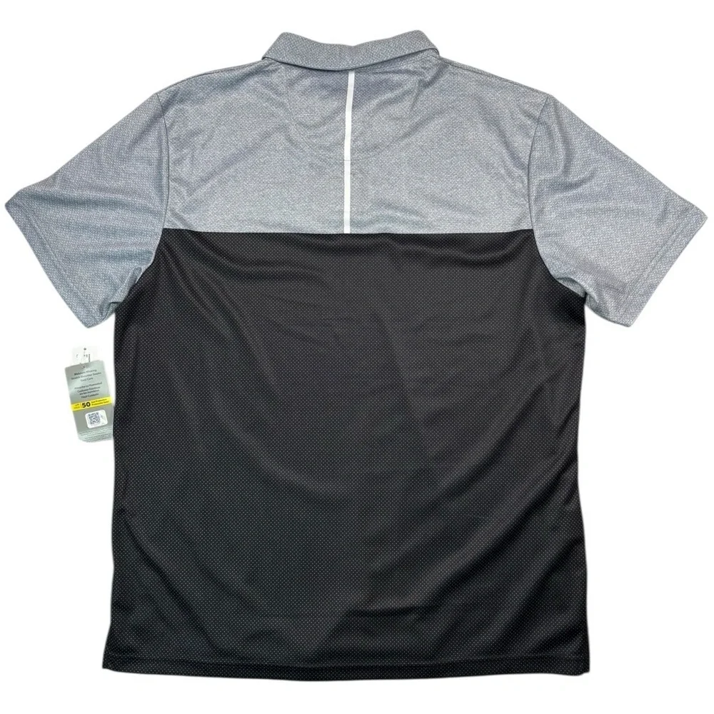 NWT PGA Tour Airflux Birdseye Block Print Athletic Fit Golf Polo Shirt | Size XL